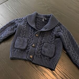 {Janie & Jack} Navy Blue Cable Knit Sweater -Size 18-24 months